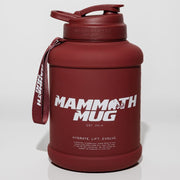 Mammoth Mug 2.5L water bottle in Cranberry - front view - Canadian hydration brand