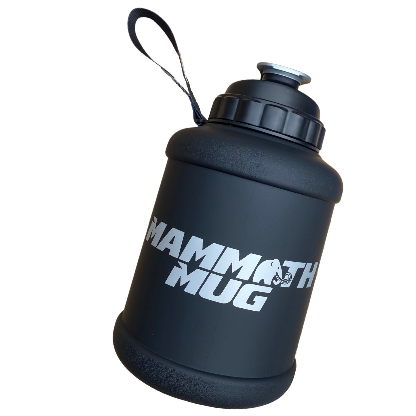 Best large water bottle, Mammoth Mug 2.5L water bottle in Matte Black hanging