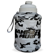 Mammoth Mug 2.5L water bottle in Matte Grey Camo - front view - Canadian hydration brand