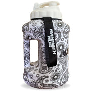 Mammoth Mug 2.5L water bottle in Matte White Paisley - side view