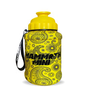 Mammoth Mini 1.5L water bottle in Matte Yellow Paisley - front view - Canadian hydration brand