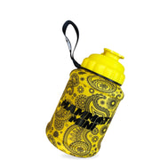 Mammoth Mini 1.5L water bottle in Matte Yellow Paisley - hanging view