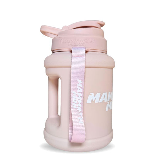 Matte blush pink water bottle 1.5L — BPA-free Tritan, wide mouth