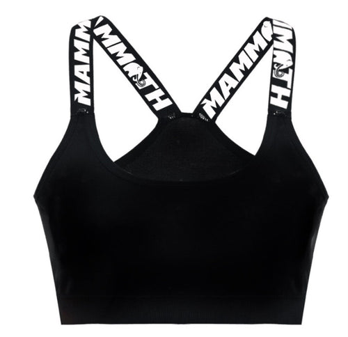 Mammoth Plain Black Sports Bra - front view