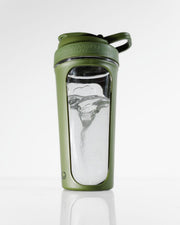 Mammoth MXR shaker bottle in Military Green - front view - Canadian hydration brand